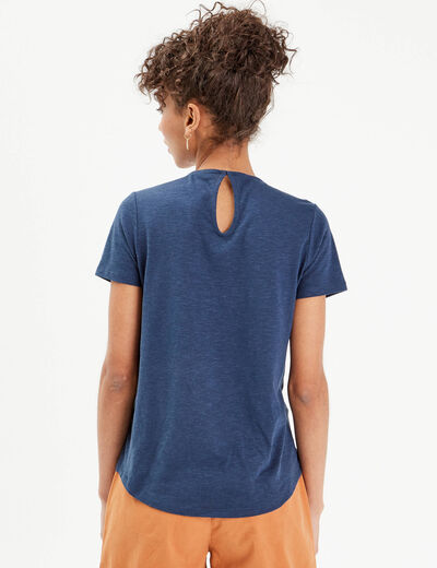 T-shirt manches courtes bleu foncé femme