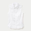 Chemise cintr&eacute;e sans manches ecru femme