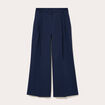 Pantalon large &agrave; pinces bleu marine femme