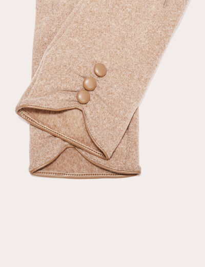 Gants avec boutons sable femme