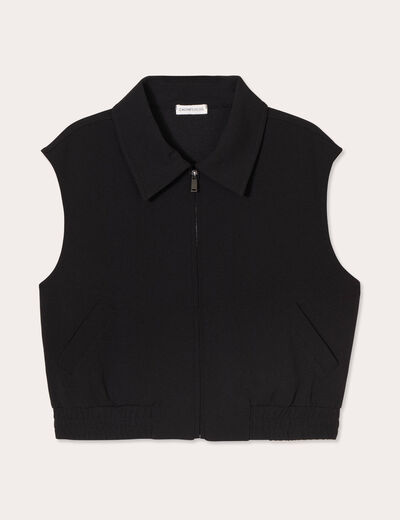 Veste sans manches zippée noir femme