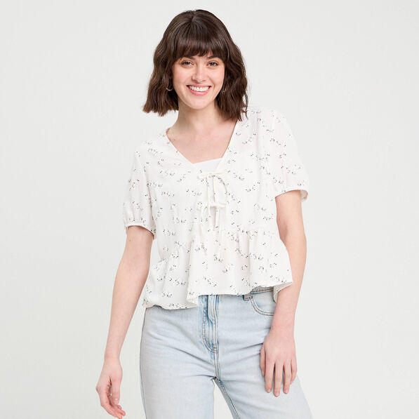 blouse noeuds devant blanc femme Blouse noeuds devant blanc femme