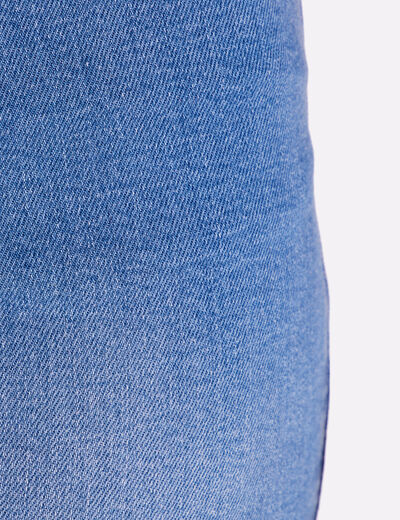 Pantacourt denim double stone femme