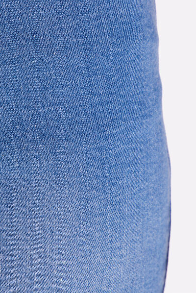 Pantacourt denim double stone femme