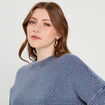 Pull manches longues bleu gris femme