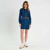 Robe droite en jean ceinturée denim brut femme