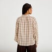 Chemise coupe ample manches longues marron femme