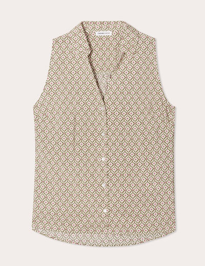 Blouse sans manches vert femme