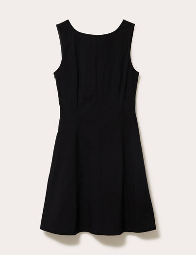 robe courte évasée col rond bretelles noir femme