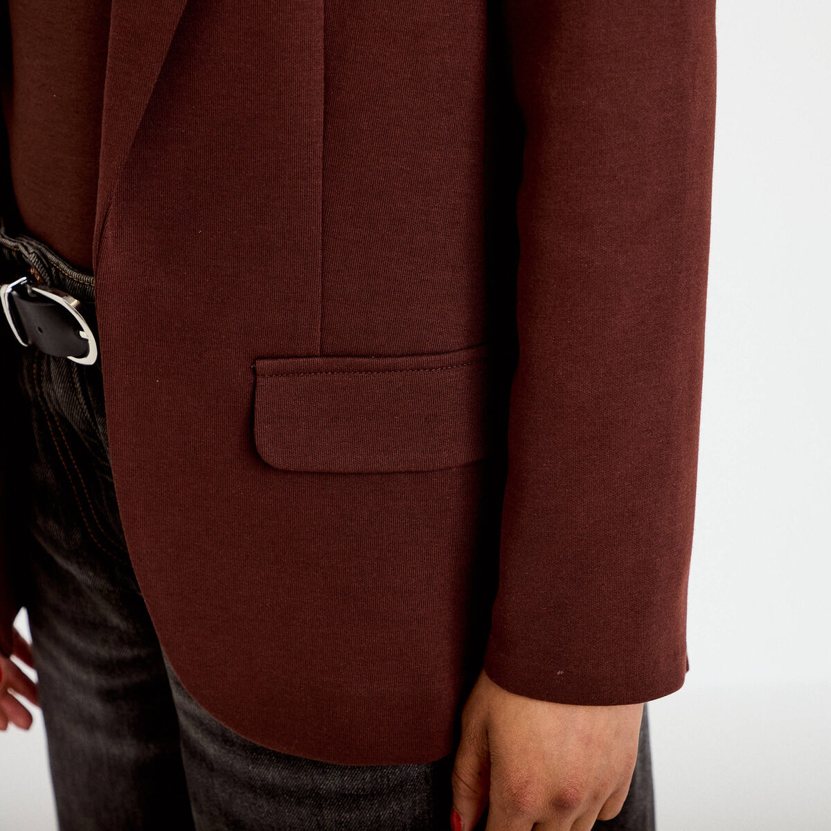 Veste blazer cintr&eacute;e marron femme