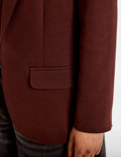 Veste blazer cintr&eacute;e marron femme