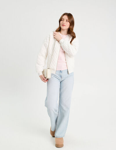 Veste matelassée zippée blanc femme