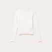 Gilet manches longues côtelé ecru femme