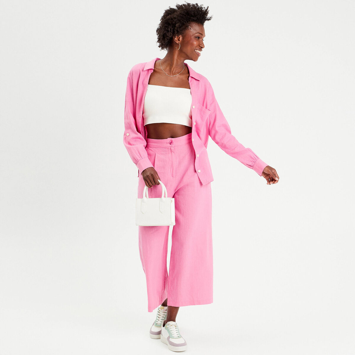 Brassi&egrave;re cropped c&ocirc;tel&eacute;e ecru femme