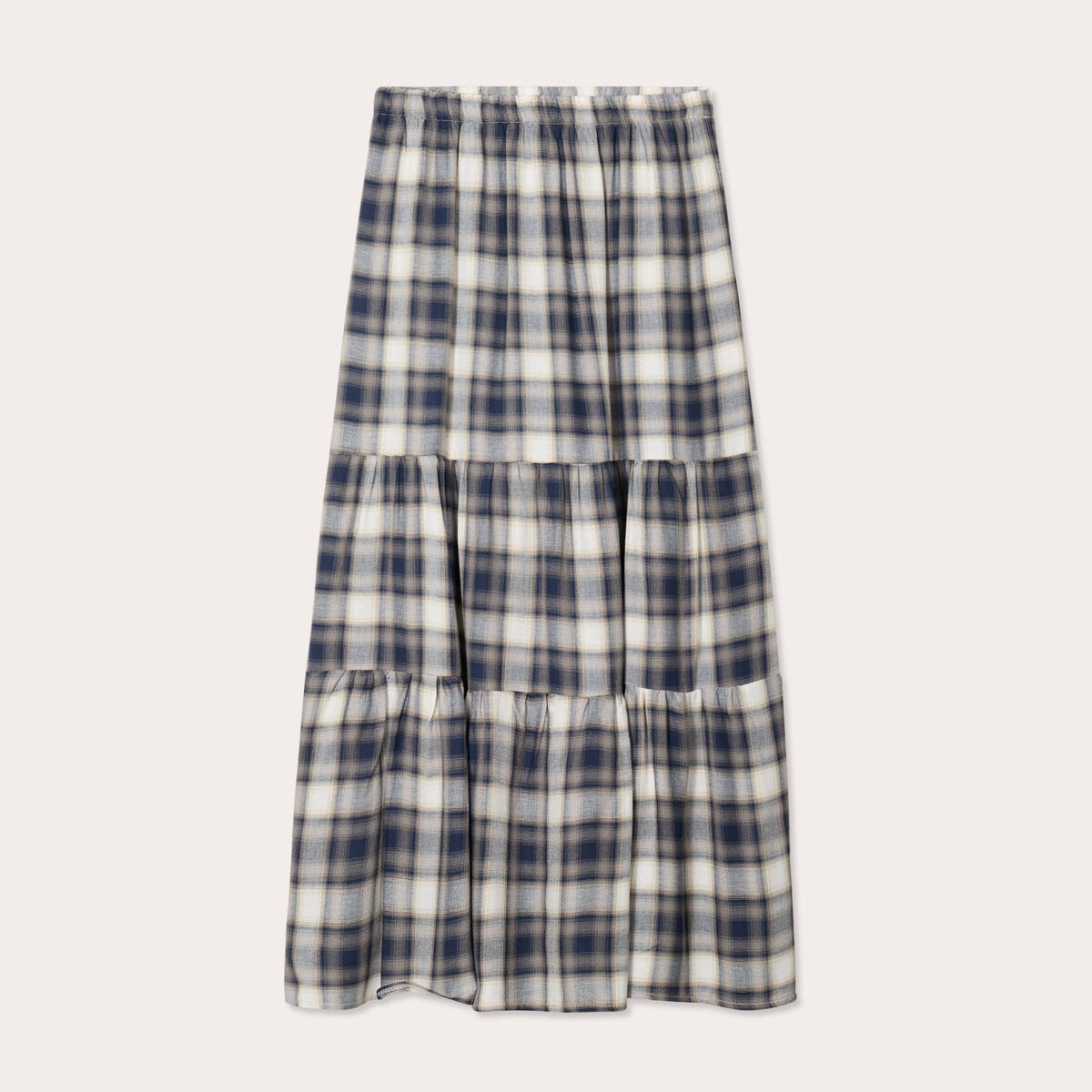Jupe longue évasée bleu marine femme