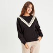 Sweat avec franges noir femme