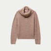 Pull col camionneur manches longues beige femme