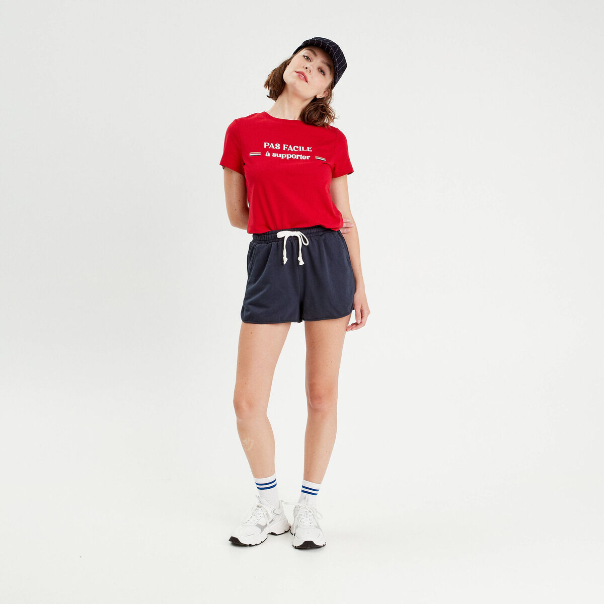 Short de jogging regular bleu marine femme