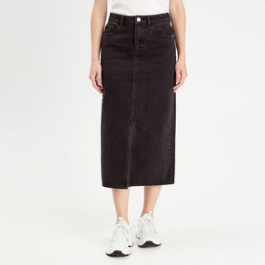 jupe midi droite en jean noir femme Jupe midi droite en jean noir femme