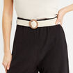 Pantalon large fluide ceinturé noir femme