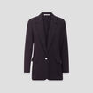 Veste blazer droite fluide noir femme