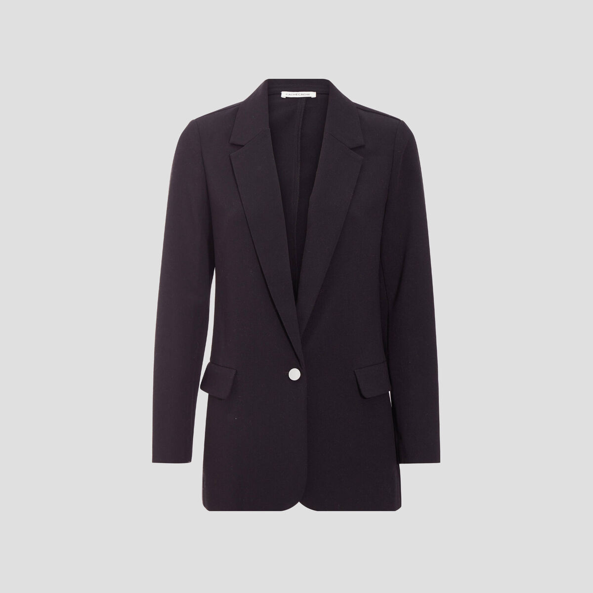 Veste blazer droite fluide noir femme