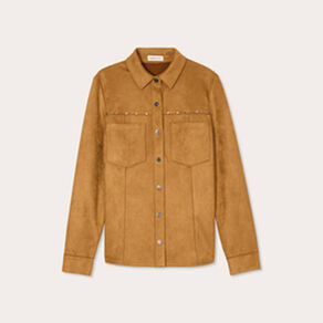 Surchemise suédine camel femme