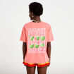 T-shirt oversize manches courtes rose corail femme