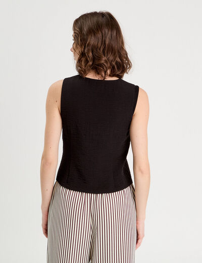Gilet sans manches noir femme