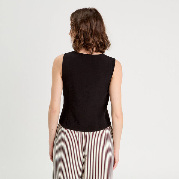 Gilet sans manches noir femme