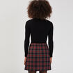 Pull col roulé côtelé noir femme