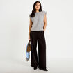 Pantalon bootcut ceinture taille haute noir femme