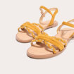 Sandales plates jaune or femme
