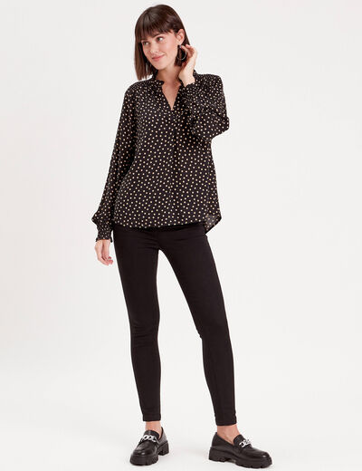 Chemise manches longues noir femme