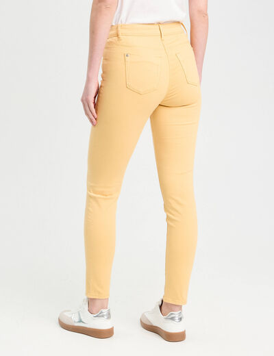 Jeans slim 5 poches jaune clair femme