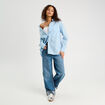 Chemise manches longues bleu femme