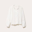 Blouse broderie col V manches longues ecru femme