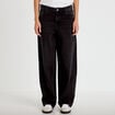 Jean coupe large denim noir femme