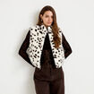 Veste sans manches col montant noir femme