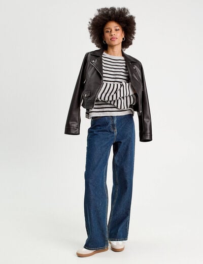 Pull manches longues gris clair femme