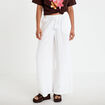 Pantalon large taille standard blanc femme