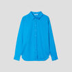 Chemise manches longues bleu femme