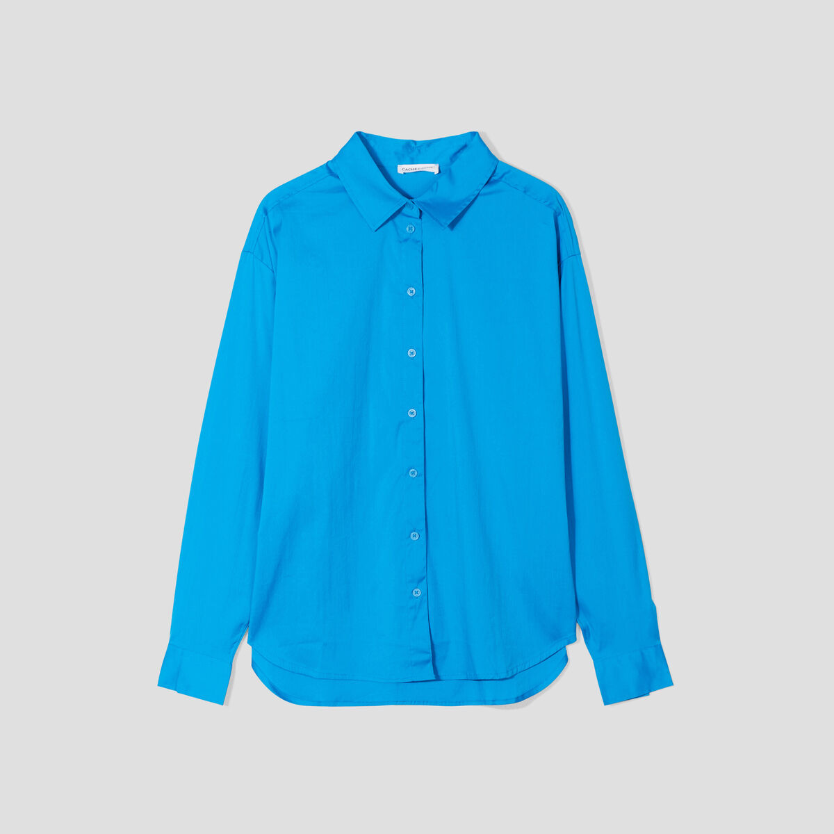 Chemise manches longues bleu femme