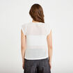 Gilet manches courtes aspect dentelle ecru femme