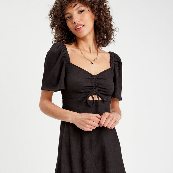 robe droite avec noeud noir femme Robe droite avec noeud noir femme