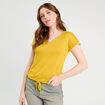T-shirt détail noeud jaune citron femme
