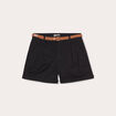 Short chino ceinturé noir femme