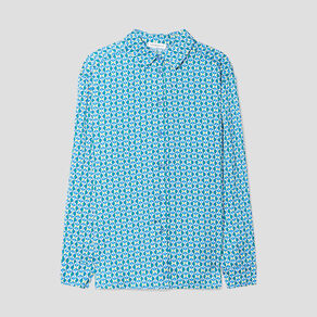 chemise manches longues satin bleu femme Chemise manches longues satin bleu femme