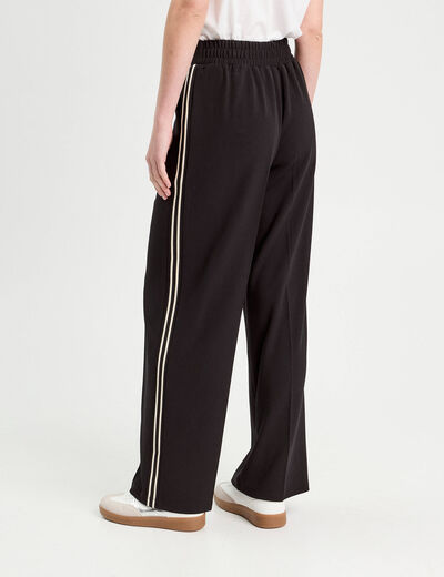 Pantalon large style jogging noir femme