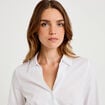 Chemise cintr&eacute;e manches longues ecru femme